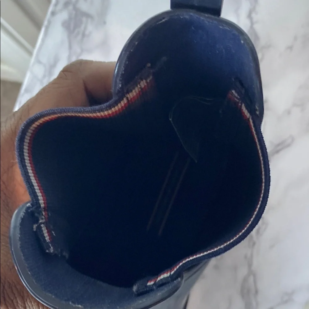 Tommy Hilfiger Blue and White Rain  Chelsea Boots Size 9 Nautical
